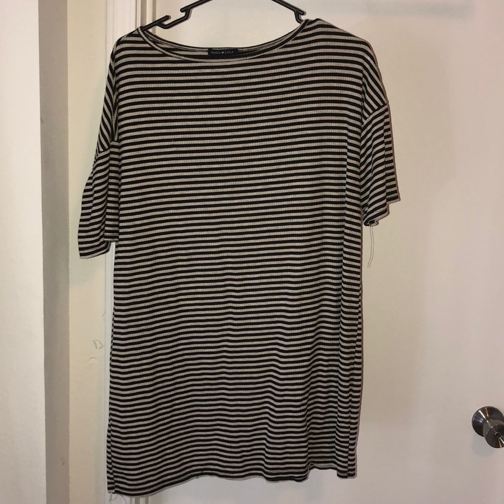 Black and cream T-shirt dress